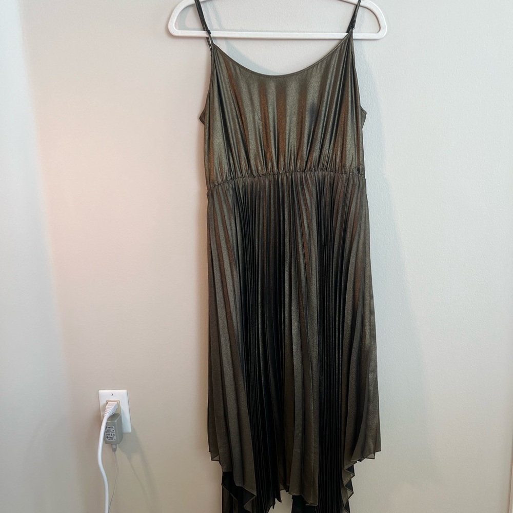 All Saints Asymmetrical Metallic Dress